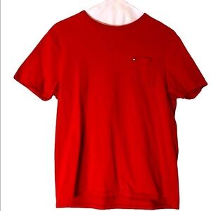 Men's Tommy Hilfiger Red Short Sleeve Pocket Tee Size Medium